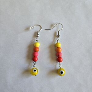 Colorful Evil Eye Beaded Dangle Earrings